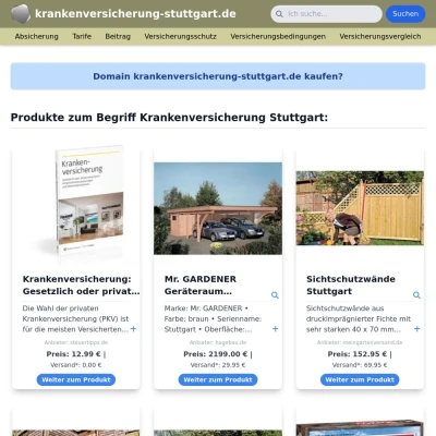 Screenshot krankenversicherung-stuttgart.de