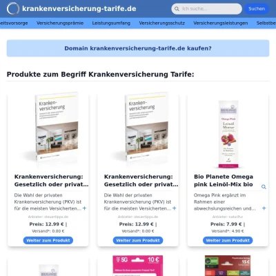 Screenshot krankenversicherung-tarife.de