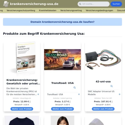 Screenshot krankenversicherung-usa.de