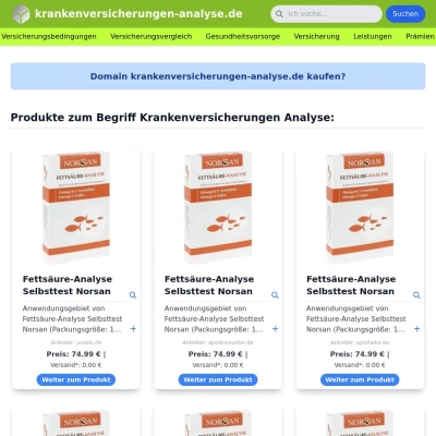 Screenshot krankenversicherungen-analyse.de