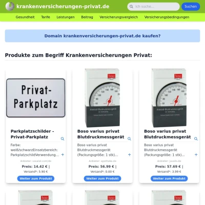 Screenshot krankenversicherungen-privat.de