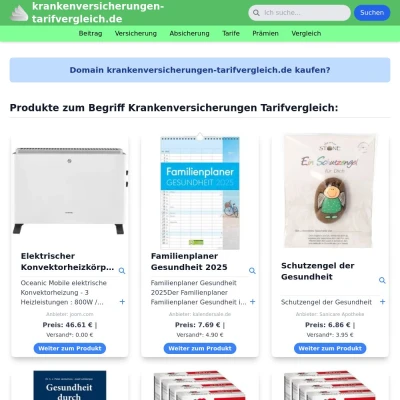 Screenshot krankenversicherungen-tarifvergleich.de