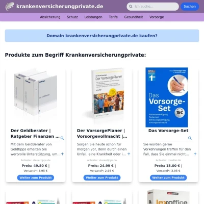 Screenshot krankenversicherungprivate.de