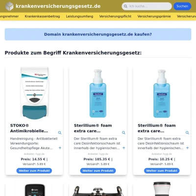 Screenshot krankenversicherungsgesetz.de