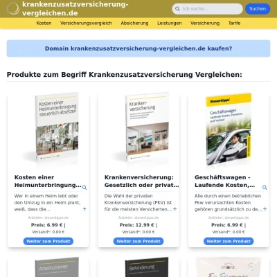 Screenshot krankenzusatzversicherung-vergleichen.de