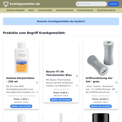 Screenshot krankgemeldet.de