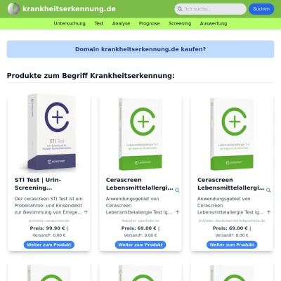 Screenshot krankheitserkennung.de