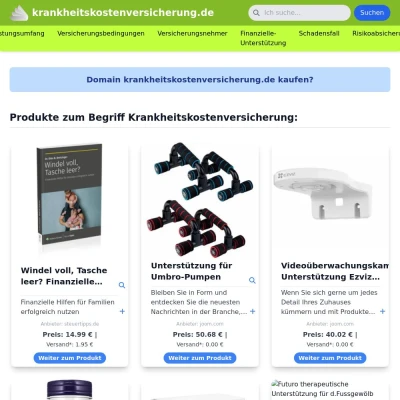 Screenshot krankheitskostenversicherung.de