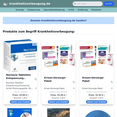 Screenshot krankheitsvorbeugung.de