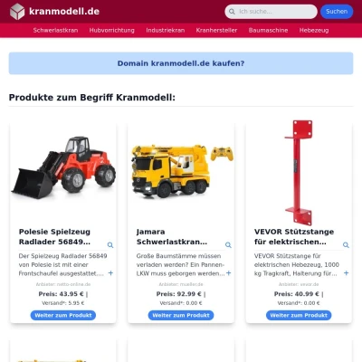 Screenshot kranmodell.de