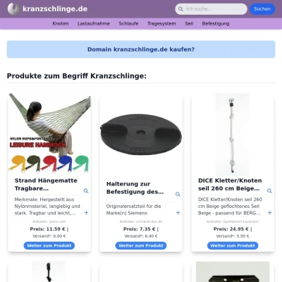 Screenshot kranzschlinge.de