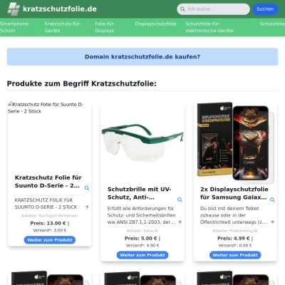 Screenshot kratzschutzfolie.de