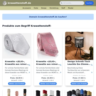 Screenshot krawattenstoff.de