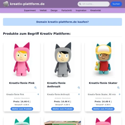 Screenshot kreativ-plattform.de