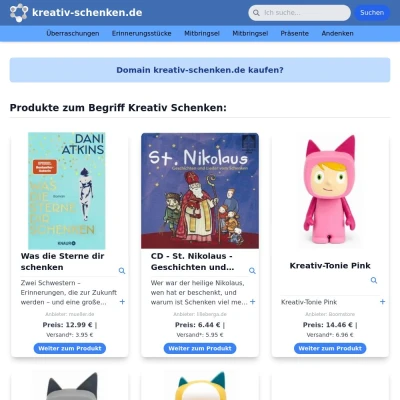 Screenshot kreativ-schenken.de