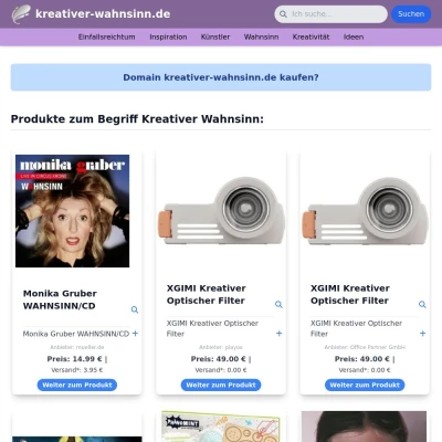 Screenshot kreativer-wahnsinn.de