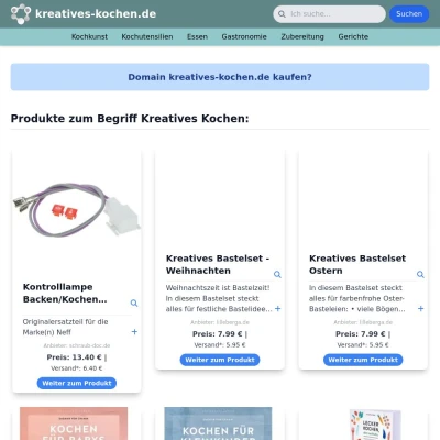 Screenshot kreatives-kochen.de