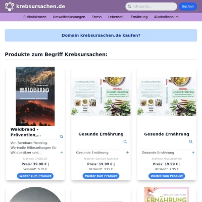 Screenshot krebsursachen.de