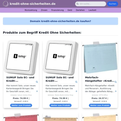 Screenshot kredit-ohne-sicherheiten.de