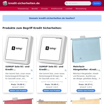 Screenshot kredit-sicherheiten.de