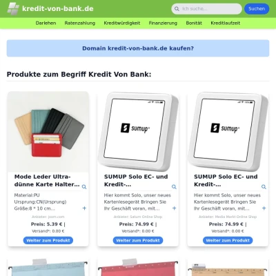 Screenshot kredit-von-bank.de