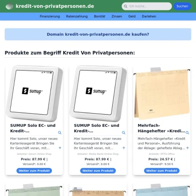 Screenshot kredit-von-privatpersonen.de