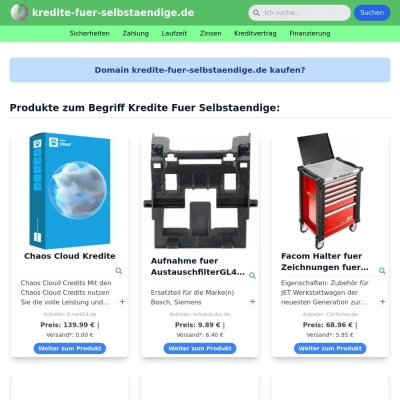 Screenshot kredite-fuer-selbstaendige.de