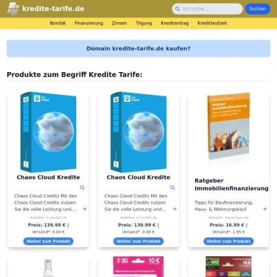 Screenshot kredite-tarife.de