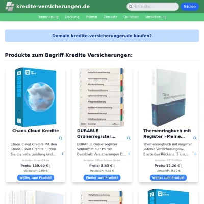 Screenshot kredite-versicherungen.de