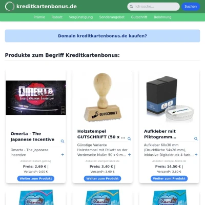 Screenshot kreditkartenbonus.de