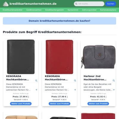 Screenshot kreditkartenunternehmen.de