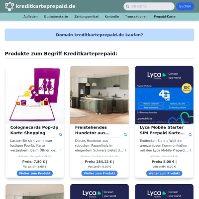 Screenshot kreditkarteprepaid.de