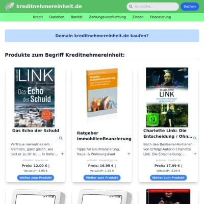 Screenshot kreditnehmereinheit.de