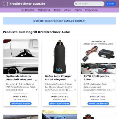 Screenshot kreditrechner-auto.de