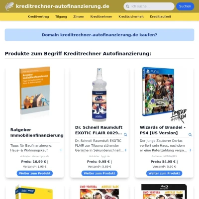 Screenshot kreditrechner-autofinanzierung.de