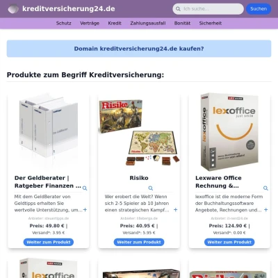 Screenshot kreditversicherung24.de