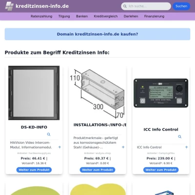Screenshot kreditzinsen-info.de