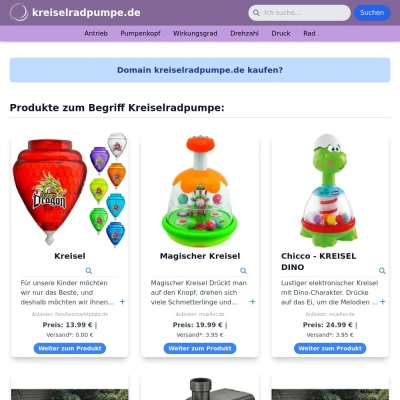 Screenshot kreiselradpumpe.de