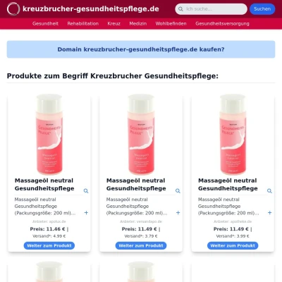 Screenshot kreuzbrucher-gesundheitspflege.de