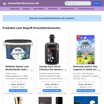 Screenshot kreuzfahrtbranche.de