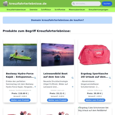 Screenshot kreuzfahrterlebnisse.de