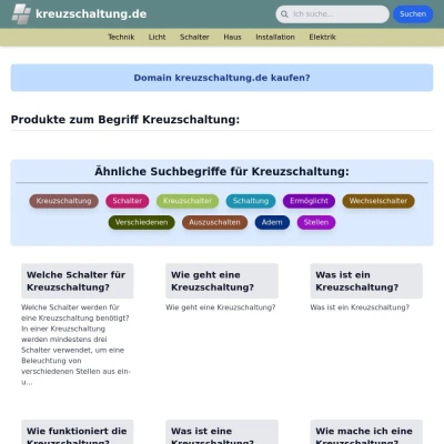 Screenshot kreuzschaltung.de