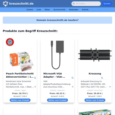 Screenshot kreuzschnitt.de