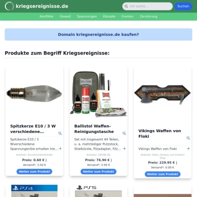 Screenshot kriegsereignisse.de