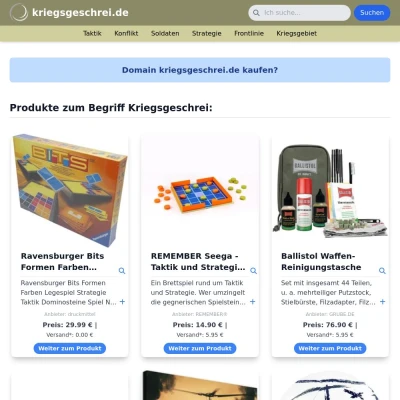 Screenshot kriegsgeschrei.de