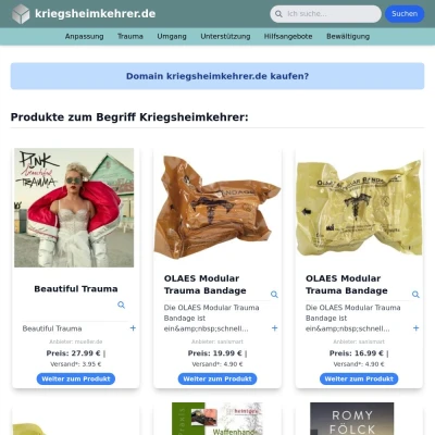 Screenshot kriegsheimkehrer.de