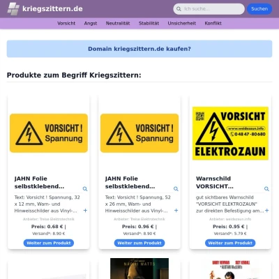 Screenshot kriegszittern.de