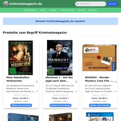 Screenshot kriminalmagazin.de