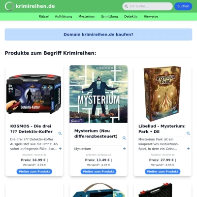 Screenshot krimireihen.de