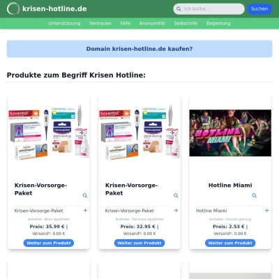Screenshot krisen-hotline.de